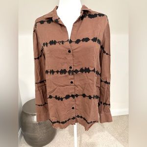 Cloth & Stone Button Up Blouse with Fringe Hem